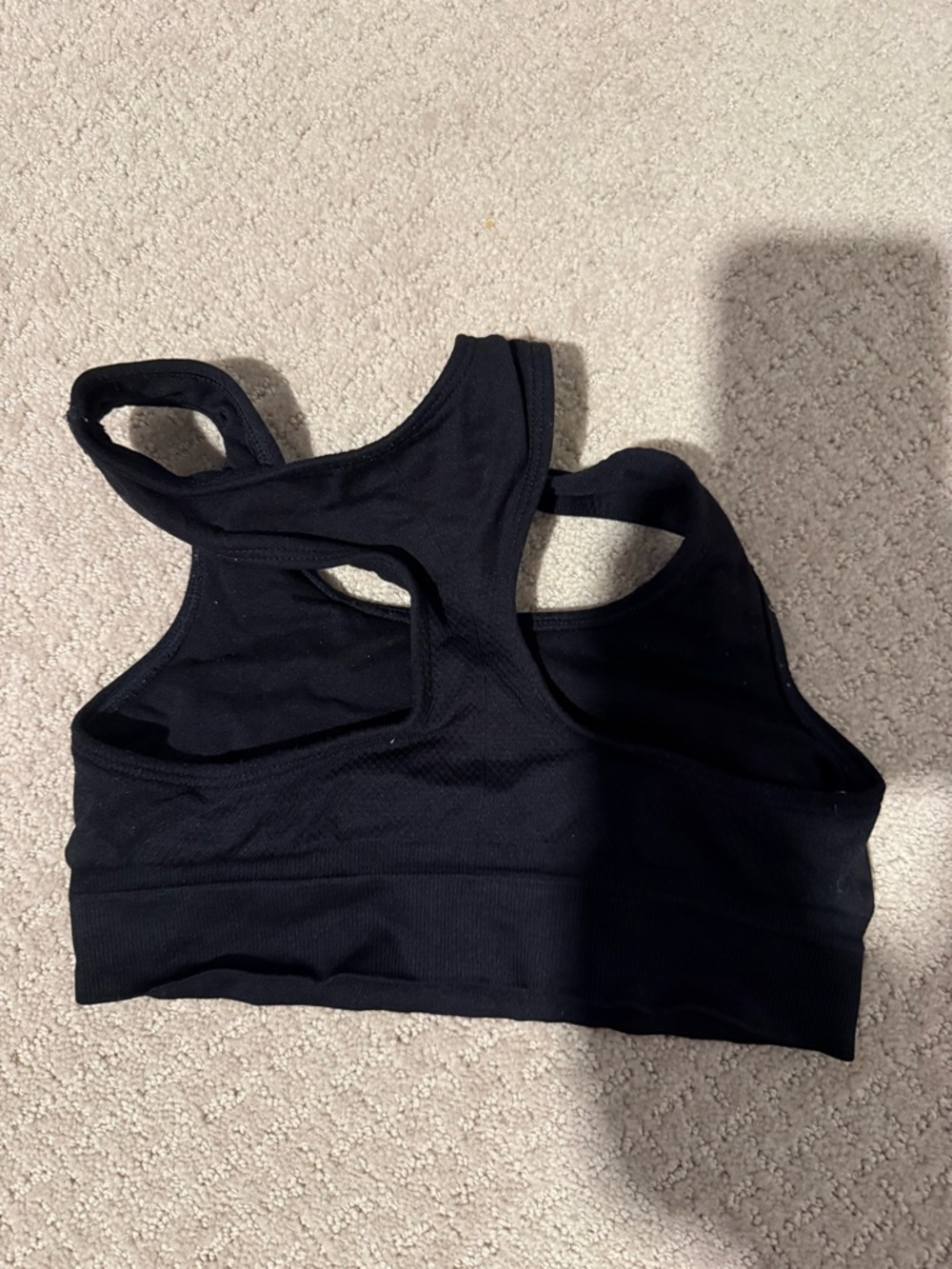 Black Racerback Sports Bra - Picture 2 of 2